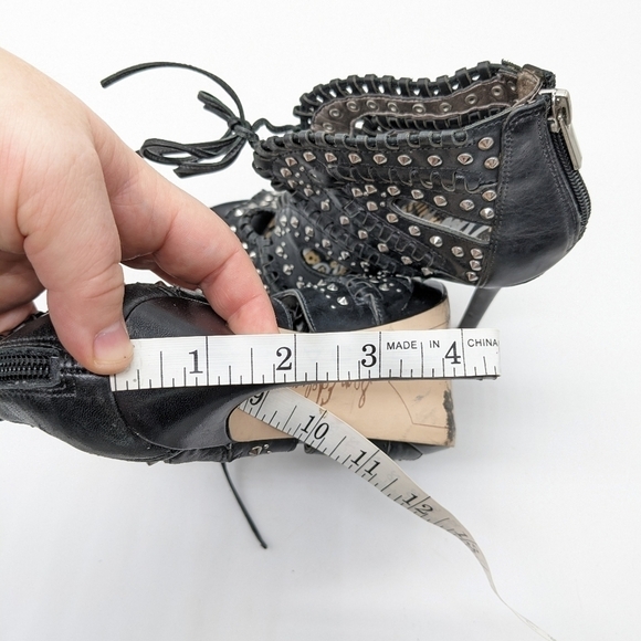 Sam Edelman Elyse black silver studded leather stiletto heel 5 - Picture 12 of 12